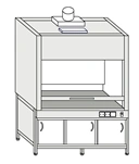 Fume cupboard with built-in drawers for acids ??-3(?)