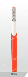 Mounting wire with combined fibre and polyvinylchloride insulation for operation at working alternating voltage up to 38