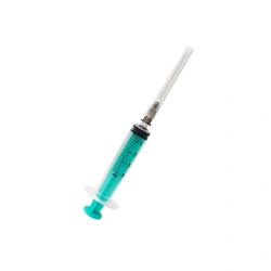 Single-use three-detail sterile injecting syringes with single-use injecting needles of 160 ml capacity
