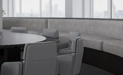 Round shaped upholstered bench