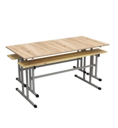 6-seater dining table with two benches (STL141)