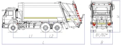 Rear-loading rubbish truck model MK-4544-07
