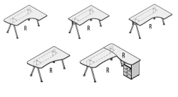 Ergonomic table on a metal frame. Set of furniture "Gamma"