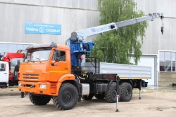 Vehicle with crane-manipulator unit KMU-150 model manufactured by GAKZ JSC, modification 2784LW on KAMAZ chassis-