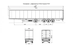 Refrigerated semi-trailer Tonar model 97855 with axles manufactured by Tonar model 90431
