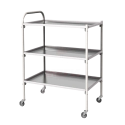 SPp-02-MSK(502) Mobile metal treatment table with three stainless steel shelves