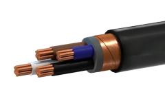 Power cable of PvVVGE grade with copper conductors, with insulation made of cross-linked polyethylene and sheathing made of poly