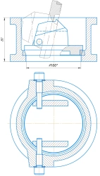 Butterfly check valve DN 100