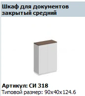 "CITY" Medium wooden cupboard door (set of 2 pcs.) article SI 622