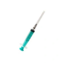 Single-use three-detail sterile injecting syringe with Luer tip, 4 ml capacity with injection needle
