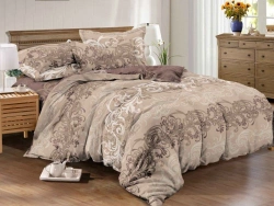 Bed linen set : sateen coloured fabric,