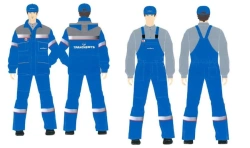 Men's suit (jacket, dungaree) against thermal risks of electric arc with protection level up to 6,6 cal/cm2 made of "PROTE" fabr