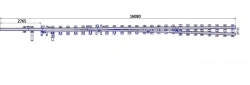 Straight frame rail of P65 type with curved shank of the project 2956.01.000-02