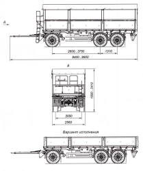 Tri-axle cargo trailer 8465-02A with CEYLAN AS-1210-225-ST-OV axles with carrying capacity of 12 tonnes