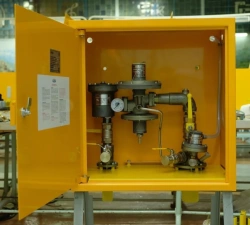Closet gas pressure reducing unit (GRPSh) with one line of reduction ShBDG-100 on the basis of regulator RDK-KASPI-100.
