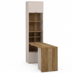 "SOHO" EED-02.DS, Left desk with shelf unit G7E from the set of modular furniture "SOHO".