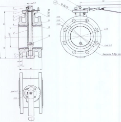 Manually operated disc gate valve, flanged, cast iron DN 125 PN 1,6 MPa IUKL.494425.021