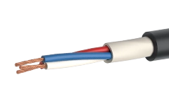 Shipboard cable of SPCWng(A)-HF grade with cross-linked polyethylene insulation, sheathed in polymer composite jacket for rated