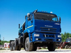Special purpose vehicle with hydraulic loading crane of KMA type on the basis of KAMAZ 53504 and its modifications 51K12N-UA
