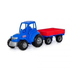 Champion" Tractor (blue) with Trailer (in net), Article No. 84743
