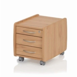 Wooden furniture. Printer cabinet with drawers on wheels
