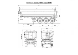 Semi-trailer tipper Tonar mod. 95893 with axles produced by Tonar mod. 90422, 90431