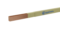 Copper wire of rectangular cross-section, with thickened glass fibre insulation with impregnation of each insulation layer with