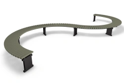 Modular metal frame Zigzag bench