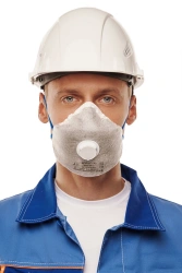 Personal respiratory protection equipment with filtering half-mask: respirator ALINA-AB FFP2 NR D for protection against aerosol