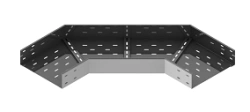 Corner horizontal reinforced tray UPL 000x00 U90 series with overall dimensions from 150x75 mm to 600x120 mm, thickness of metal
