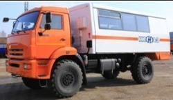 Specialised passenger vehicle (shift bus) NEFAZ-42111-25, base chassis: KAMAZ-43502-D5 with diesel engine