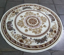 Woven machine-made carpet articles (production type - jacquard two-stripes) with pile of semi-woolen pile