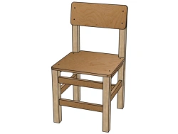 Chair solid + plywood, H=260 (varnish)/ STD79