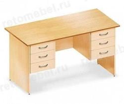 Double-desk writing desk (6 drawers)