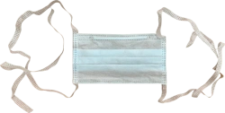 Disposable medical non-sterile mask made of non-woven fabrics for adolescents 3-layer mask with elastic band, 15x8 cm colour: bl