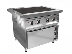 Electric cooker KEP-4ShZh-03 (4 burners KET-0,12, stainless. oven, 1050x895x860 mm).