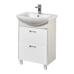 Bowls under sink Aquaton Bekka PRO 60 white, oak Somerset 1A196601BAC201.A196.6.01B.AC2.0