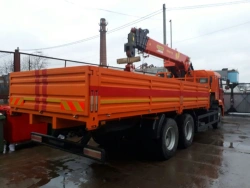 Special purpose vehicle with KMA type hydraulic loading crane on the basis of KAMAZ 43118 and its modifications 41K12N-U6
