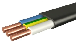 Power cables with copper conductors, insulated with PVC plasticate, with PVC plasticate sheath of reduced flammability, not spre
