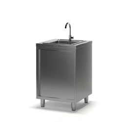 Sink-bench TM-1 without a side made of stainless and galvanised steel