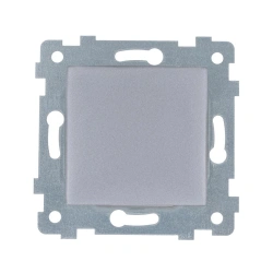 "MARIA" Switch mechanism of single-key switch with flush-mounted light indicator C110-437 "aluminium" colour "ivory". C110-437 "