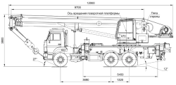 Truck crane ??-55729-1?-3 and its modifications (with the use of the cabin ??-55713.52.100-6 and its modifications) (special, au