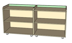 Curriculum wall with shelves (without blackboard)