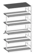 Double-sided shelving unit 880x570x1752 mm
