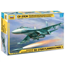 Assembled model Russian Su-27SM multi-purpose fighter for air superiority conquest