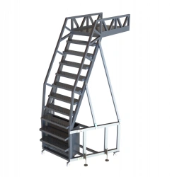 Aluminium mobile step ladder with platform-overhang LSA-2500-150
