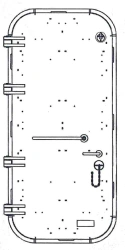 Articles, products and parts of marine machinery: aluminium-magnesium alloy water-tight ship's doors