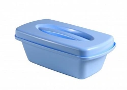 Polymeric containers with perforated tray and lid for pre-sterilisation cleaning, chemical disinfection and sterilisation.