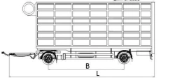 Livestock trailer type MDO421, modification 878528 on axle MD.?1?2050?12??120?16 (single axle) or on axle MD.?2?1850?12??120?16,
