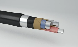 Power cables with aluminium conductors with paper impregnated insulation, in aluminium sheath, including control cores